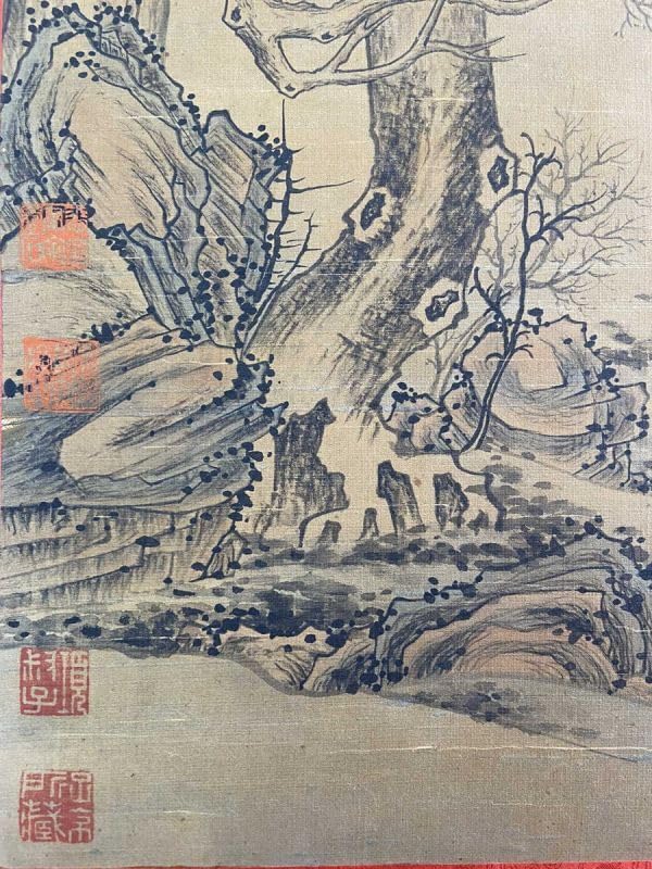 森　契雪　水墨塔山水　掛け軸 掛け軸 森契雪 水墨塔山水 絹本 軸装 茶道具 掛軸 です。 掛け軸